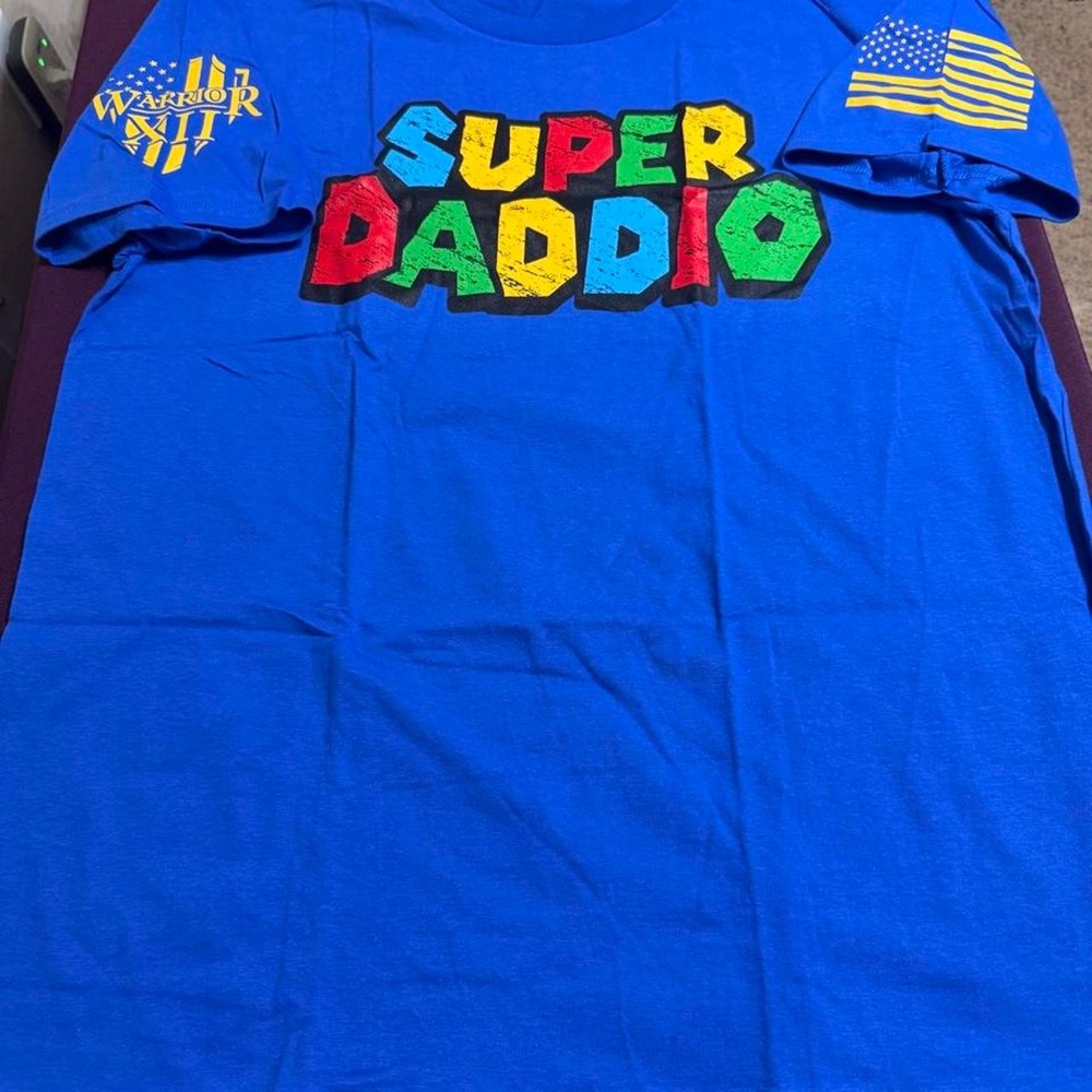 Warrior XII American Apparel Super Daddio Blue Graphic T-Shirt Mens Large L